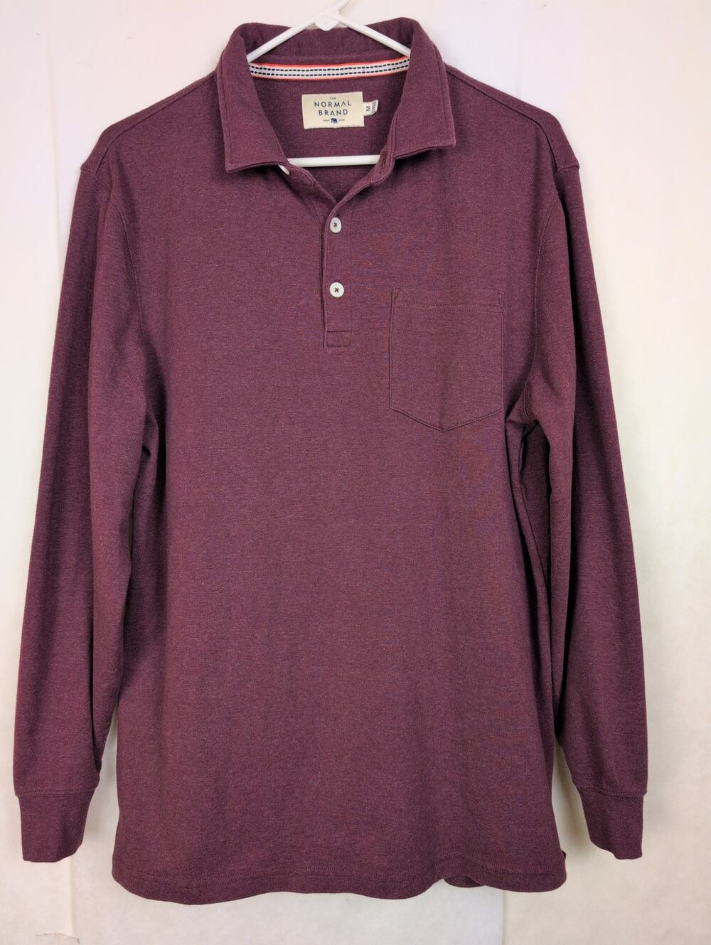 The Normal Brand maroon red henley Size Medium Normcore Classic Preppy Minimal